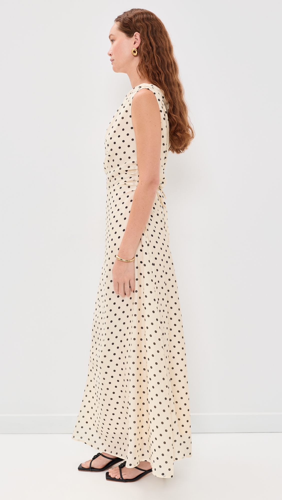 Yvonne Maxi Dress Polka Dot Cream