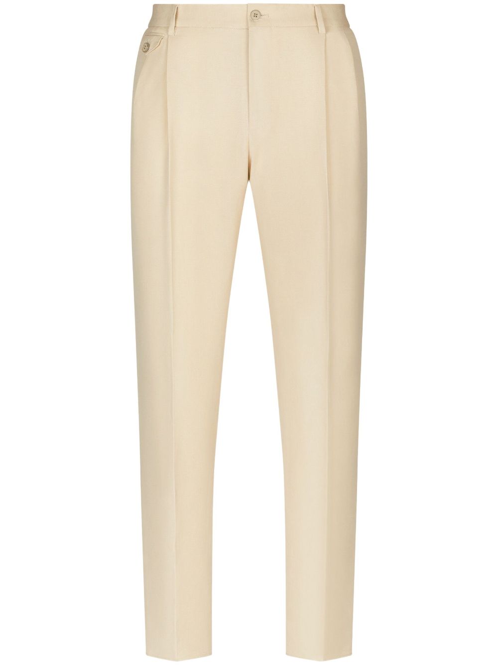 Pressed-crease tailored trousers - Neutrals
