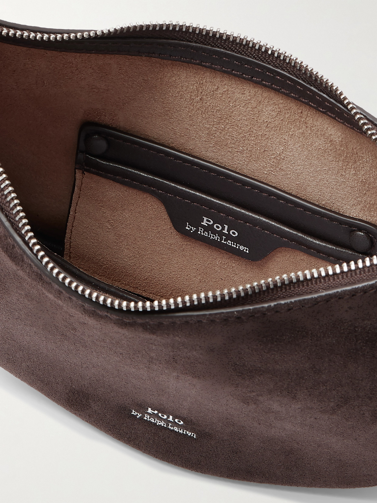 Polo Id Small Leather-trimmed Suede Shoulder Bag - Brown