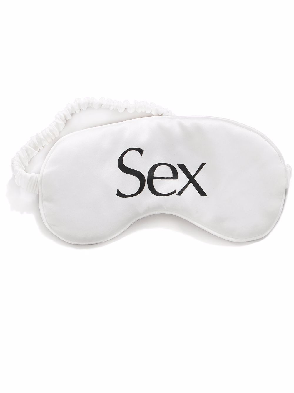 More Joy slogan-print silk eye mask - White