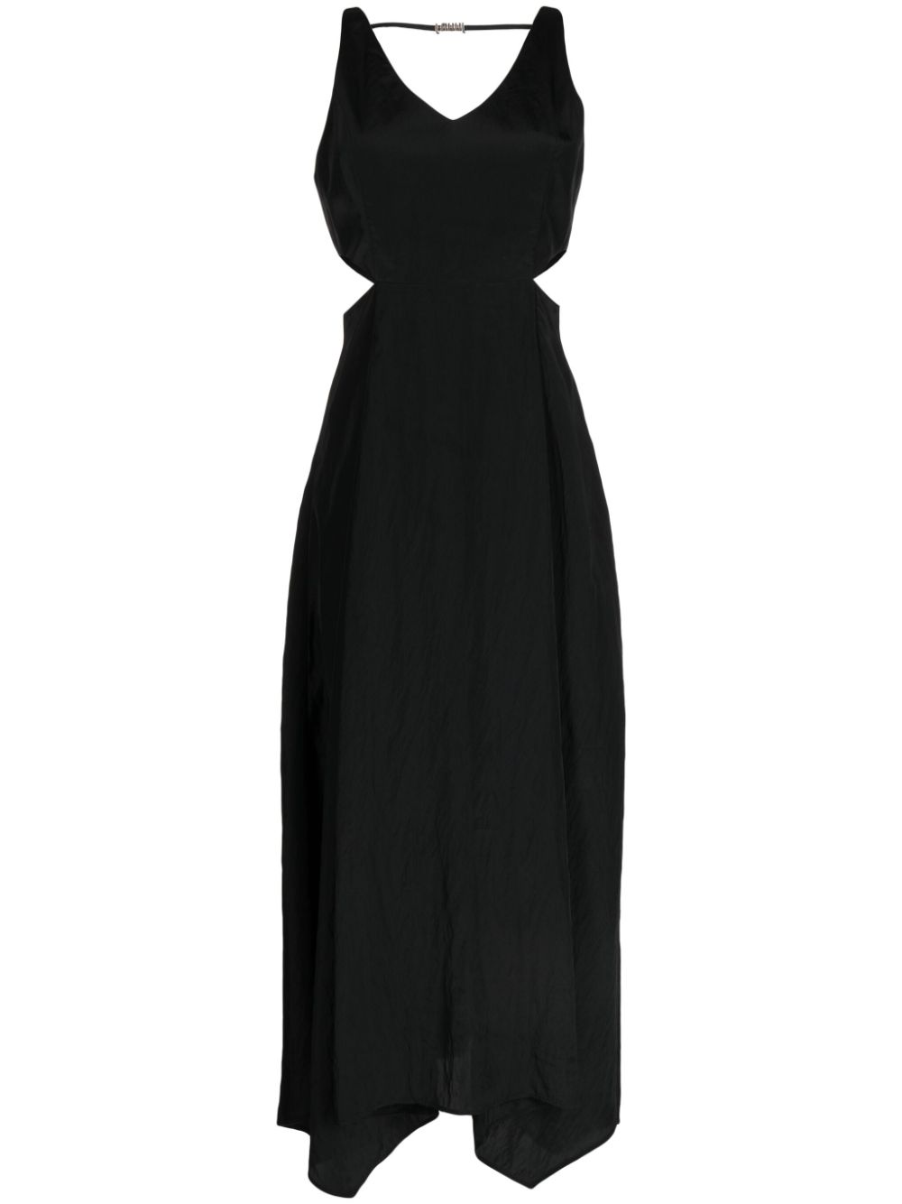 Open-side V-neck dress - Black