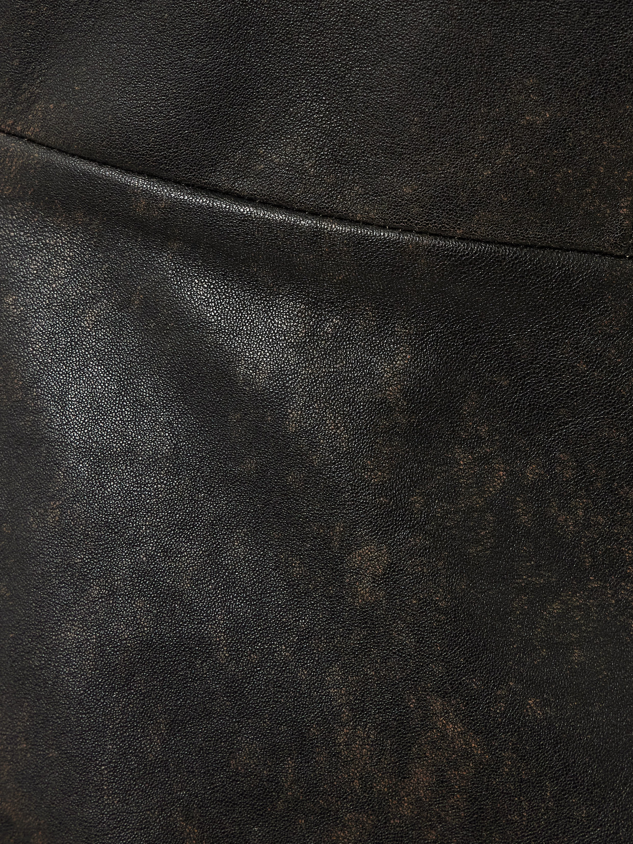 Strapless Leather Midi Dress - Brown
