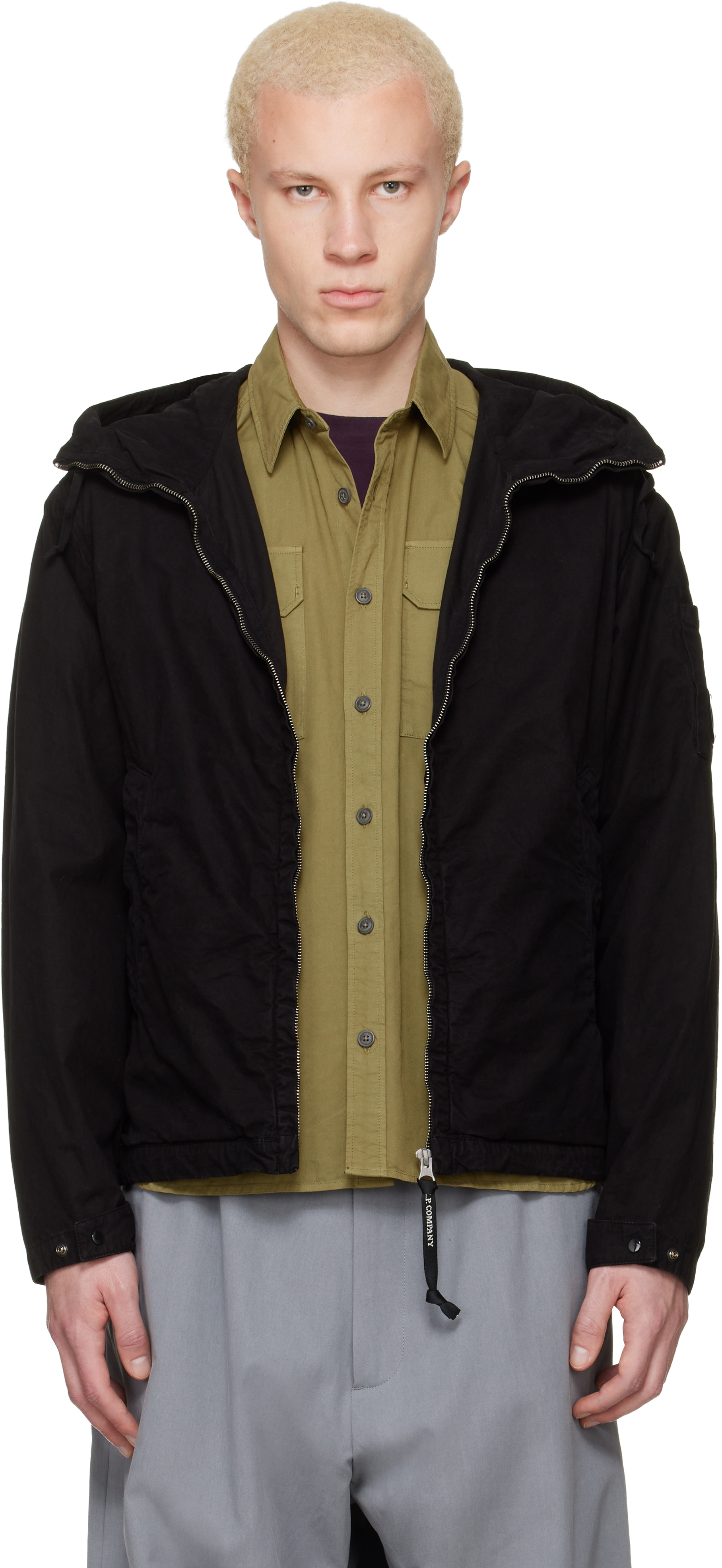 Black Micro-Reps Hooded Lens Jacket