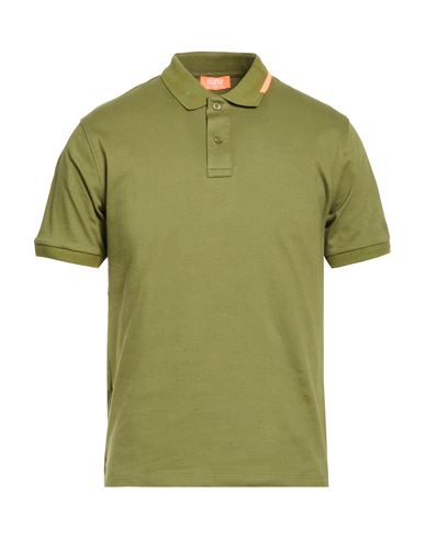 Man Polo shirt Military green Size L Cotton, Elastane