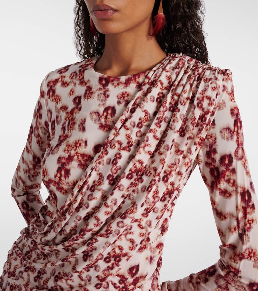 Georgia draped printed minidress