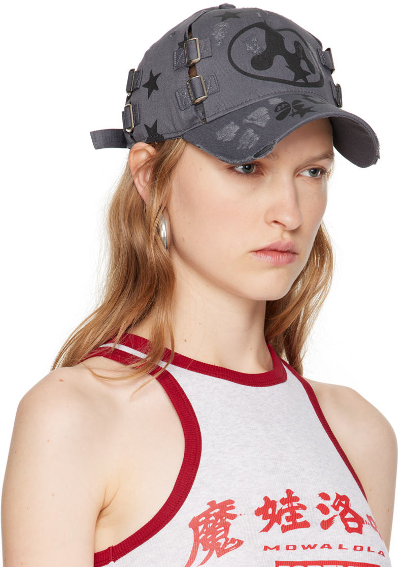 Mowalola Gray 'Lotta' Cap