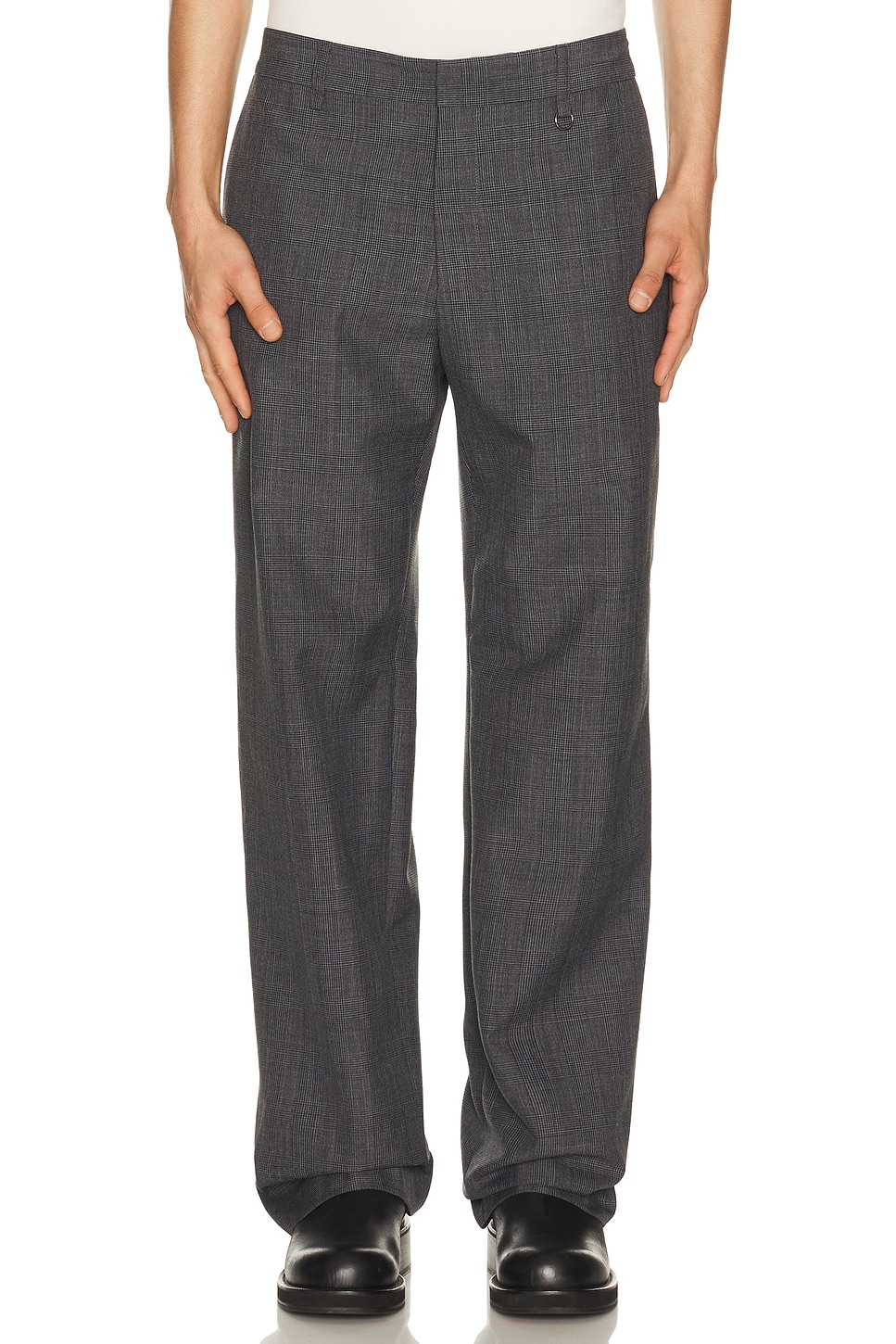 Commission Lowrise Bow Trousers in Herringbone - Black. M also in
