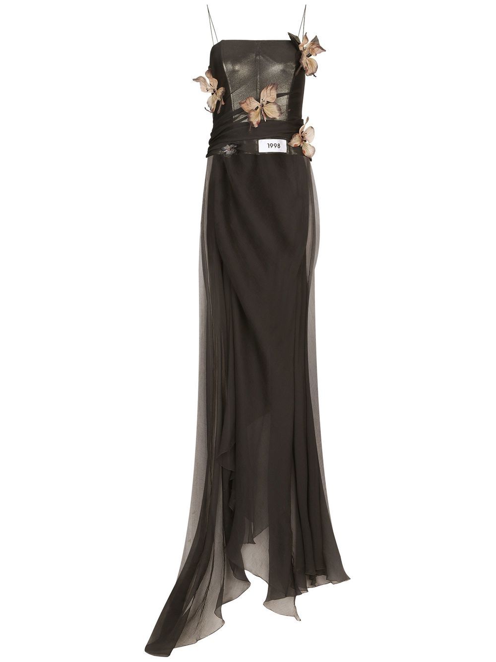 KIM DOLCE&GABBANA appliqué detail contrasting-panel dress - Grey