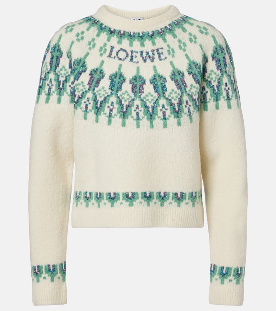 Fair Isle sequined wool-blend sweater