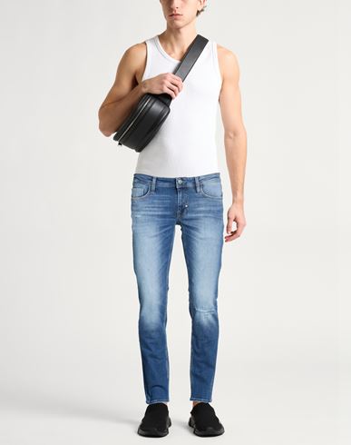 Man Jeans Blue Size 30 Cotton, Elastane