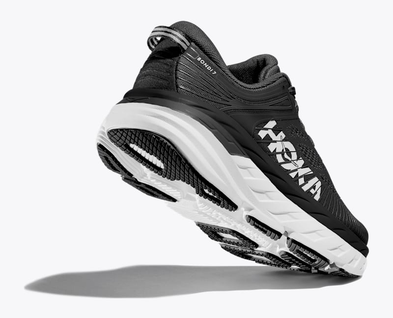 HOKA Women's Bondi 7 Shoes in Black/White