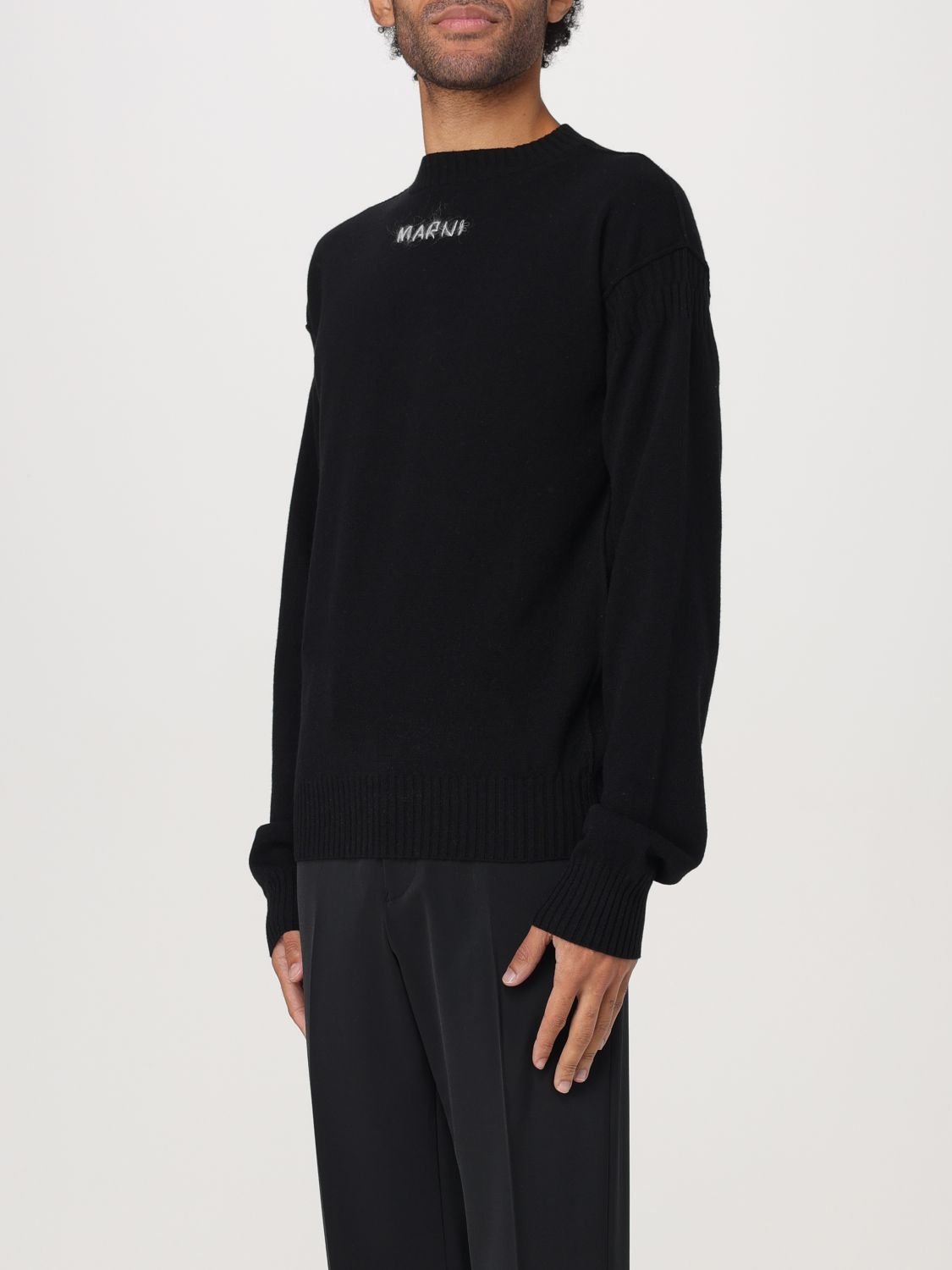 Logo-embroidered jumper - Black