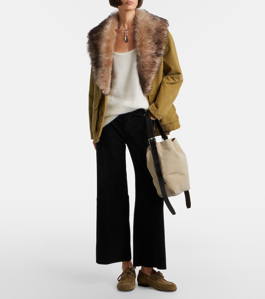 Lilou cropped suede wide-leg pants