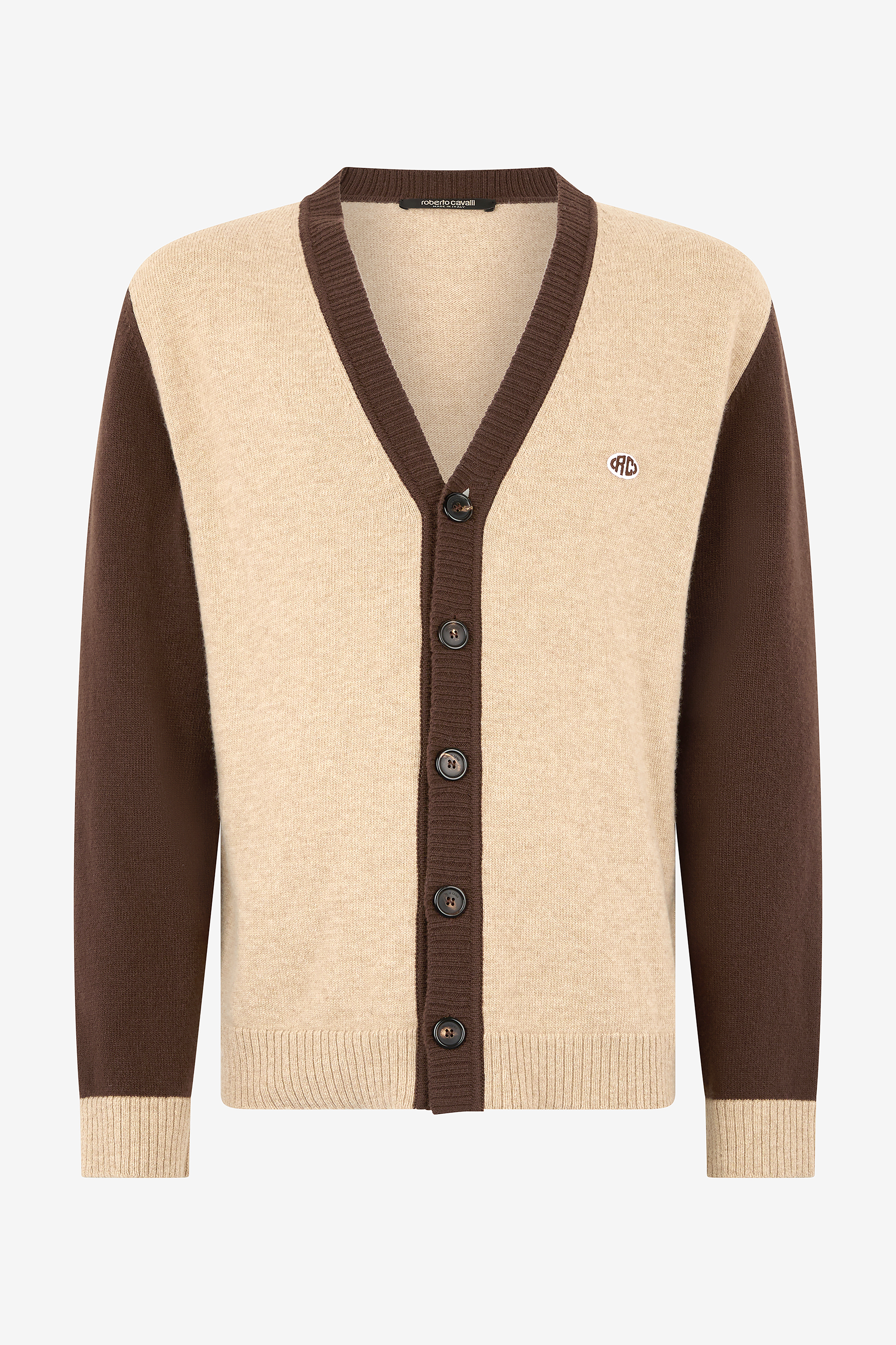 Cardigan With Rc Monogram Patch