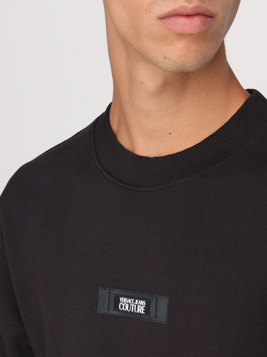 Logo-patch cotton sweatshirt - Black