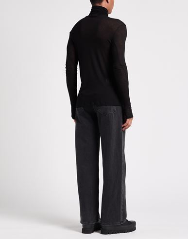 Man Turtleneck Black Size 42 Viscose, Virgin Wool