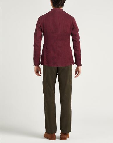 L. b.m. 1911 Man Blazer Burgundy Size 38 Linen, Cotton