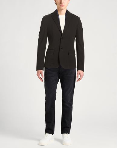Man Blazer Black Size 42 Cotton, Polyamide, Elastane