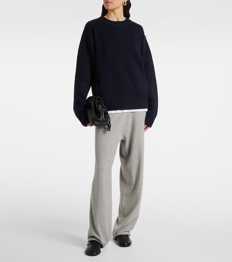 N°353 Relax cotton and cashmere wide-leg pants