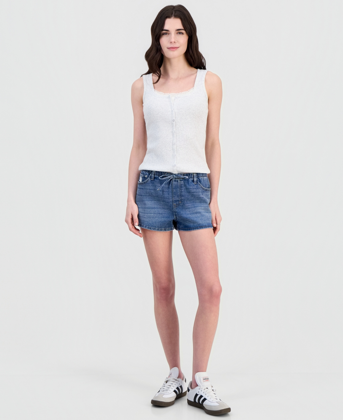 Juniors' Embroidered Seashell Drawstring Shorts - Peyton