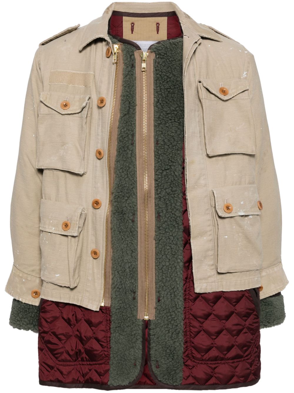 Patchwork jacket - Neutrals