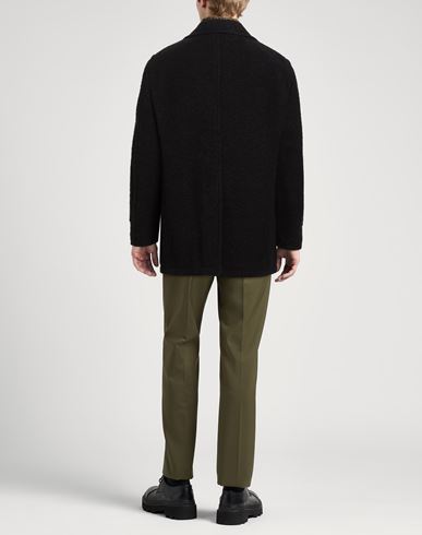 Per Al Duca D'aosta Man Coat Black Size 44 Virgin Wool, Polyamide, Cashmere