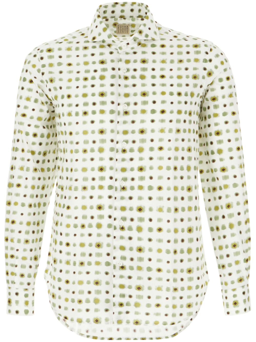 Abstract-print cotton shirt - White