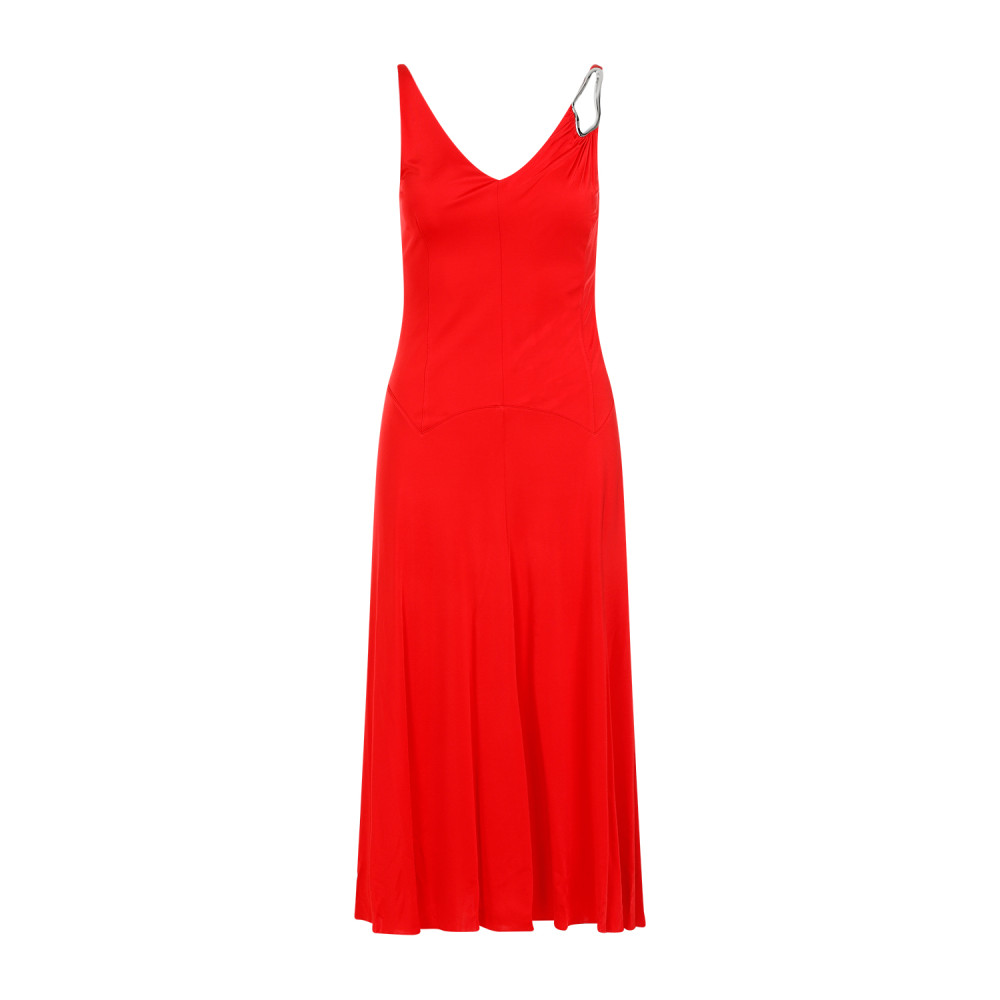 Pleated A-line Midi Dress