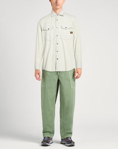 Man Shirt Light green Size L Cotton, Recycled cotton