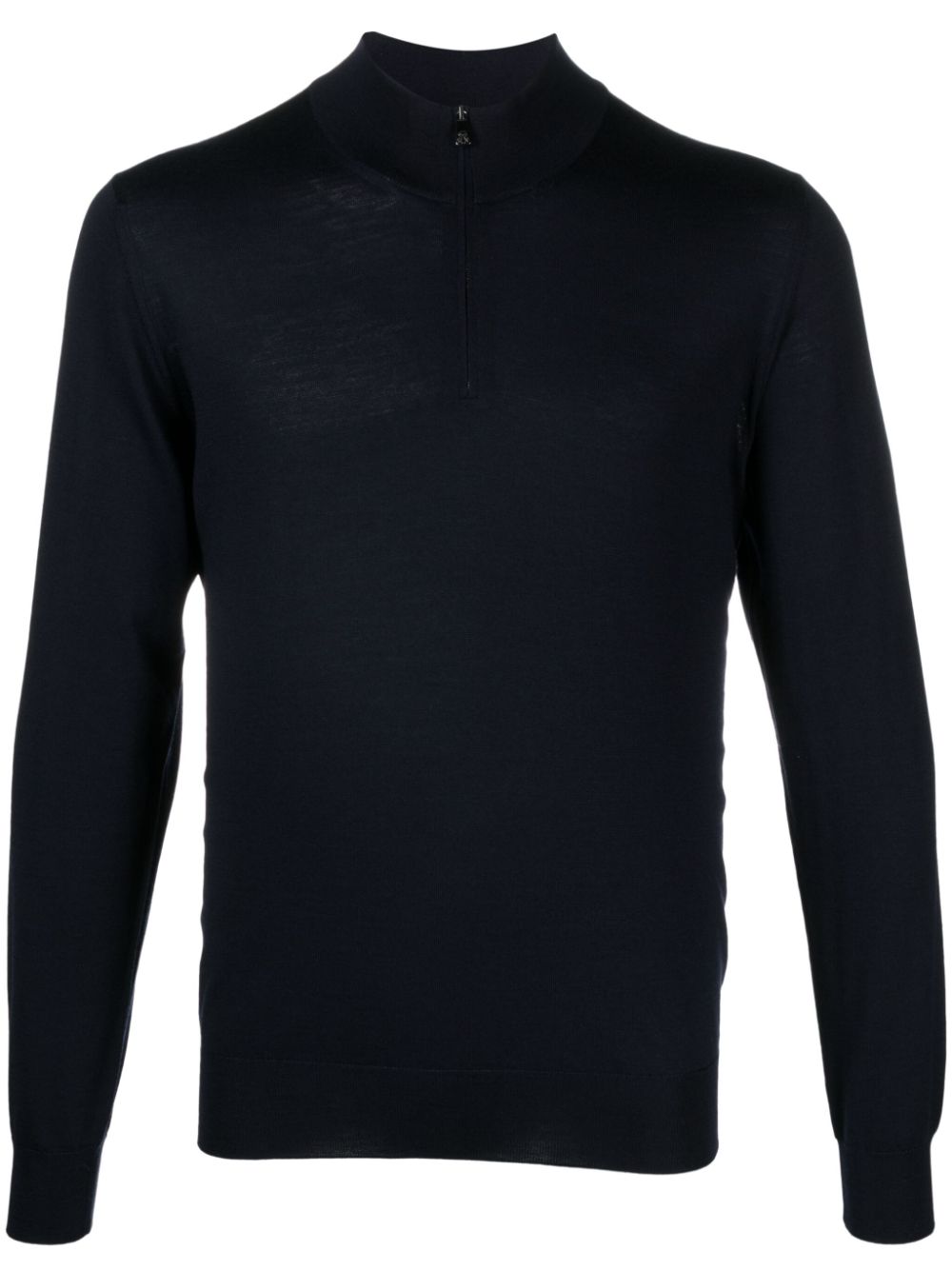 Half-zip fine-knit jumper - Blue