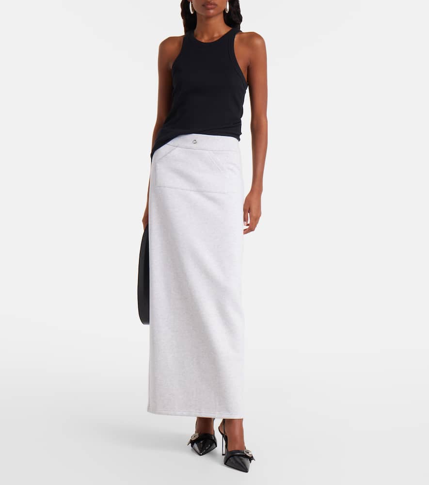 Cotton-blend maxi skirt
