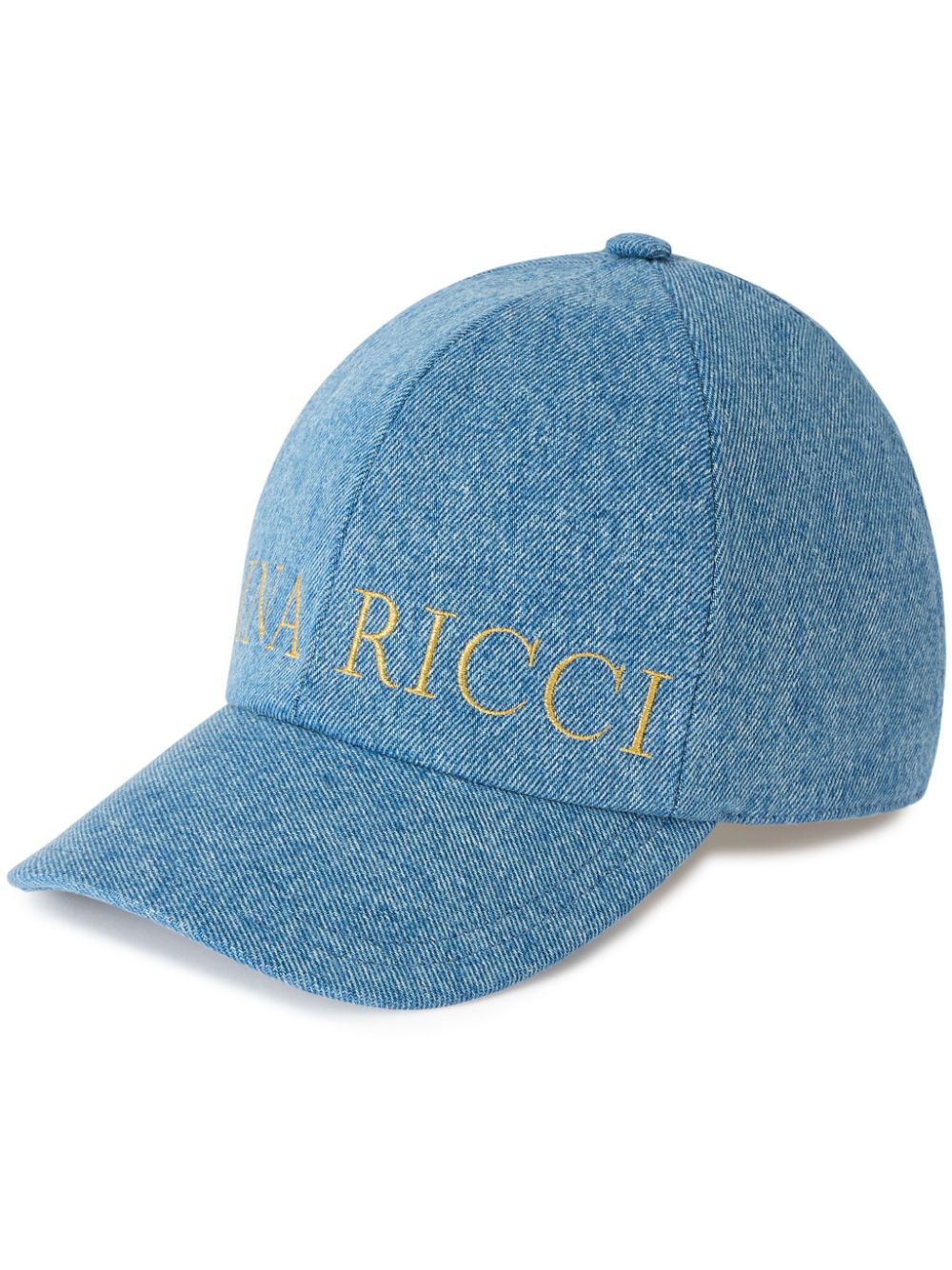 Logo-embroidered denim cap - Blue