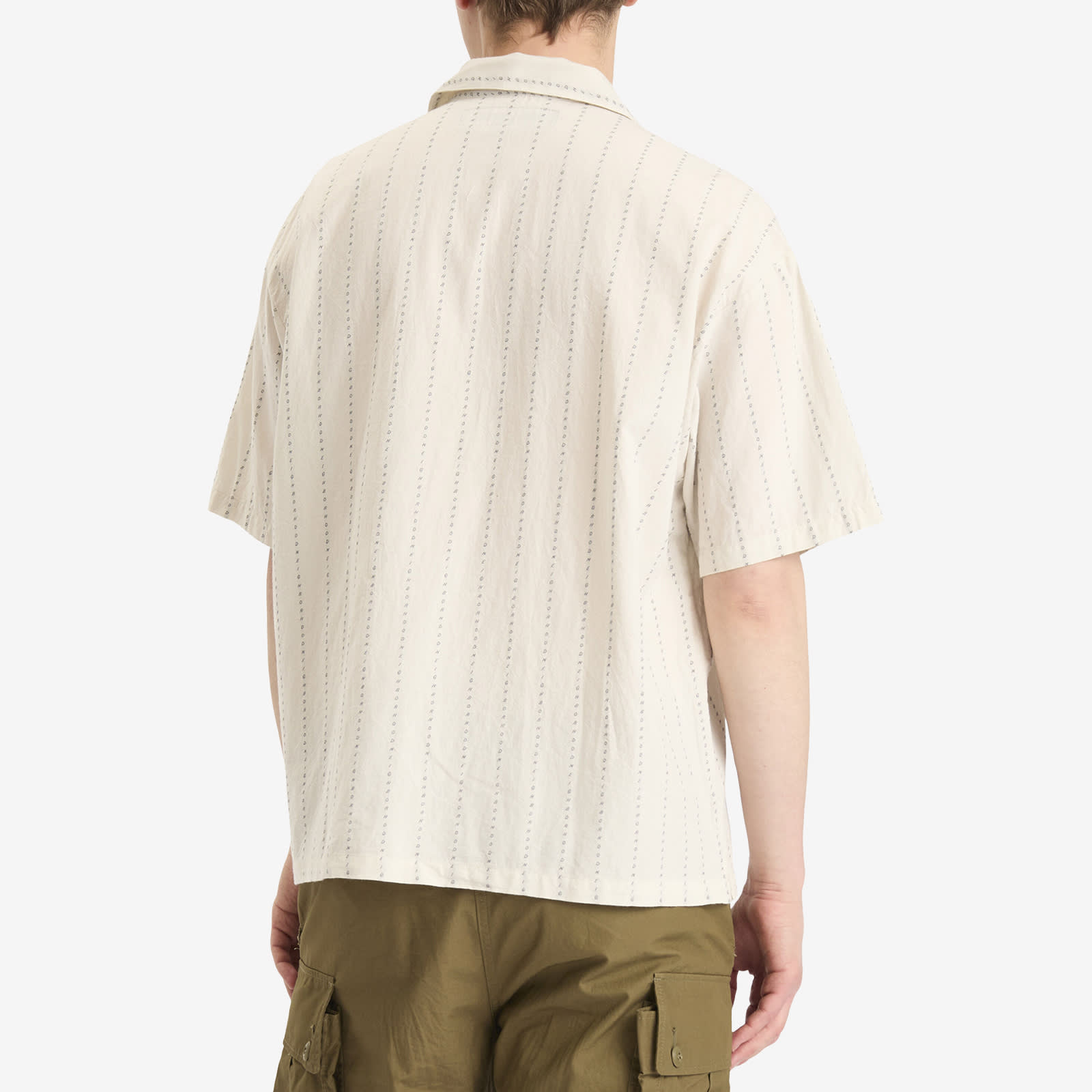 Men's Dobby Stripe Hawaiian Shirt Ivory