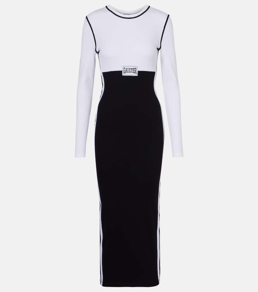 Logo cotton-blend jersey maxi dress
