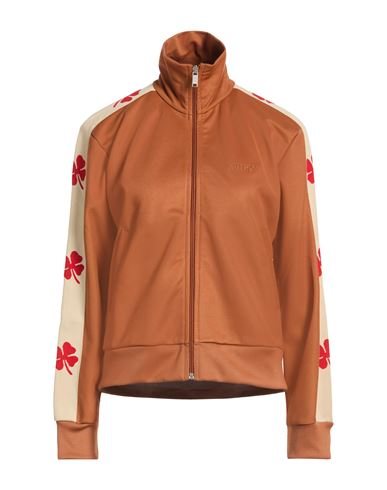 Woman Sweatshirt Rust Size M Polyester, Cotton