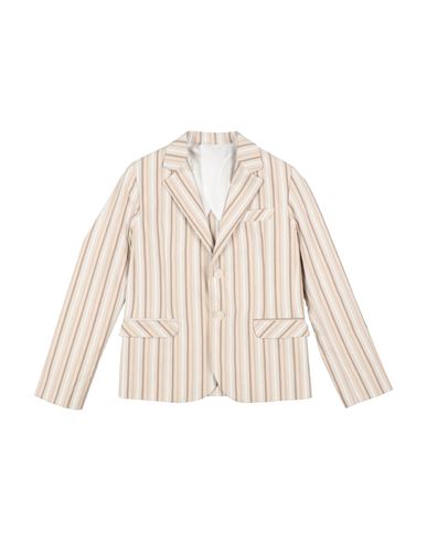 Kid Boy Blazer Beige Size 10 Cotton, Polyester, Polyamide, Viscose, Elastane