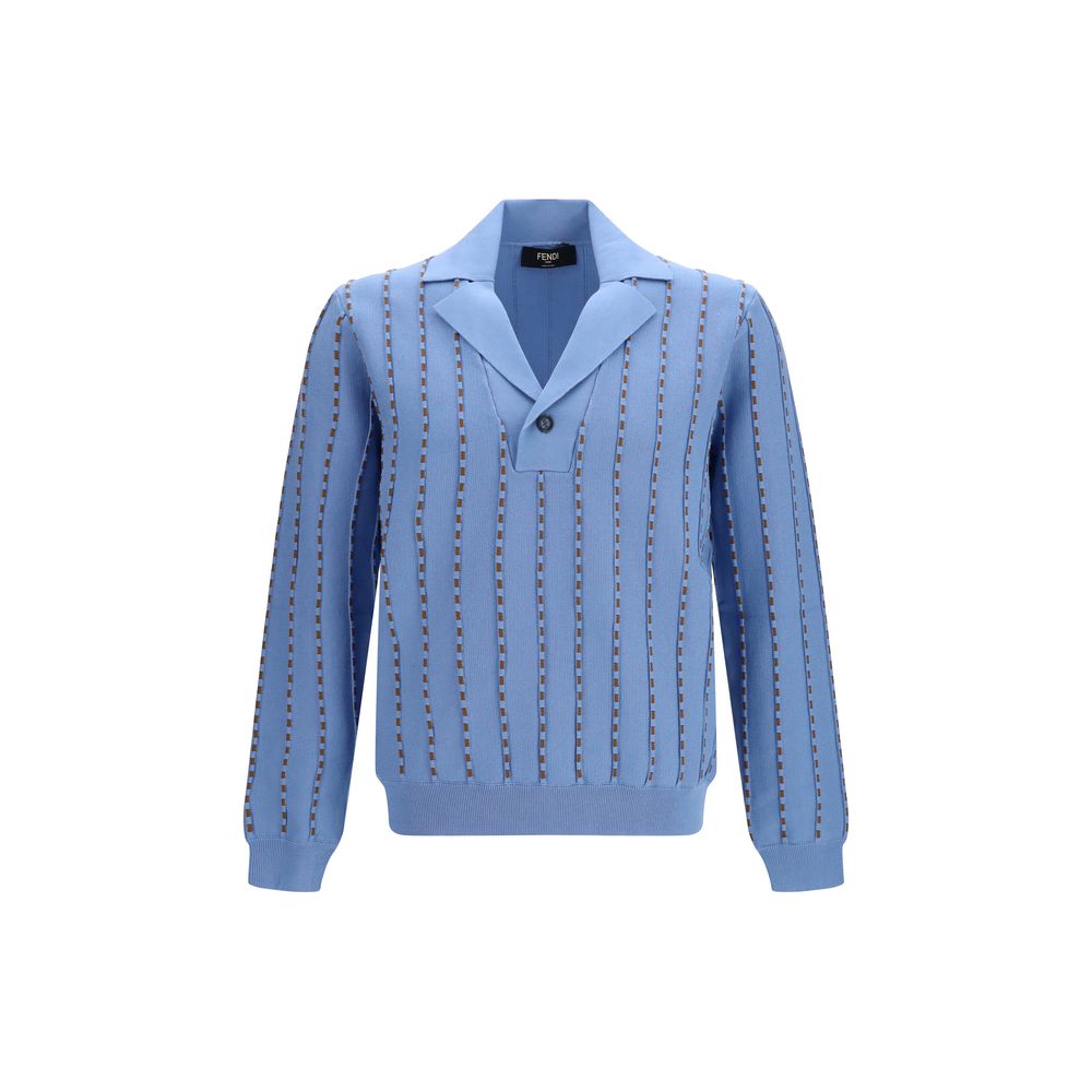 Selleria Trompe-l'Œil Cotton Sweater — Blue