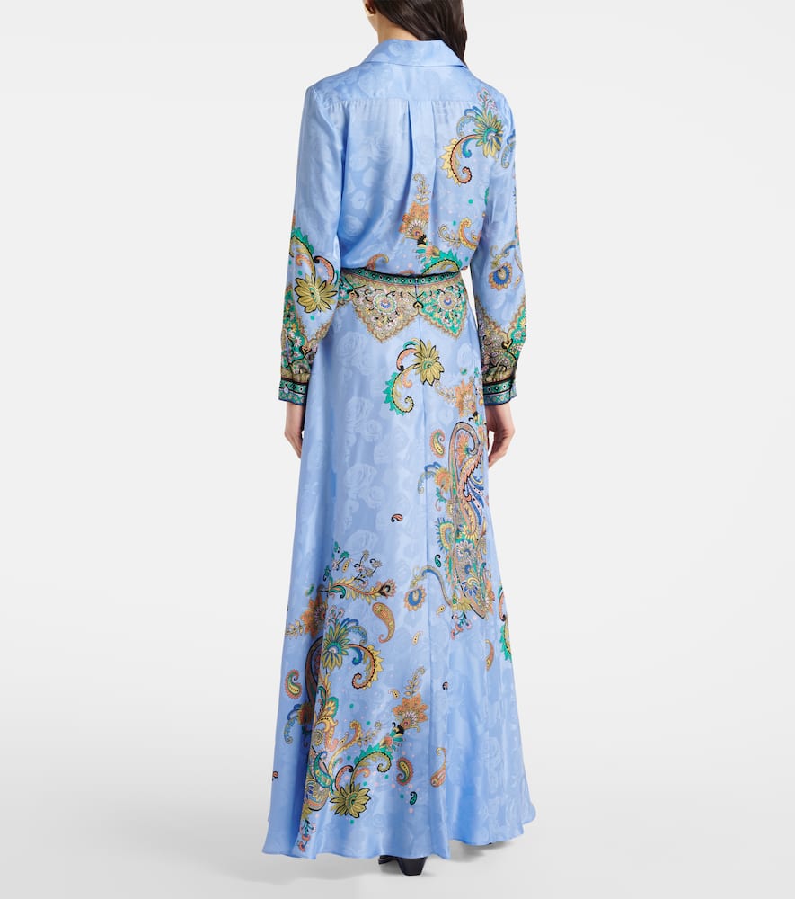 Floral silk crêpe de chine maxi skirt