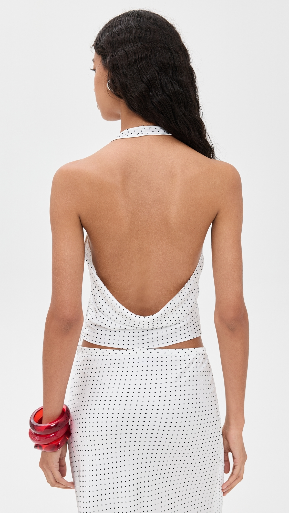 Roxy Halter Top Porcelain Polka