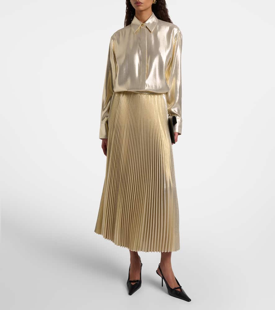 Capri silk-blend lamé blouse