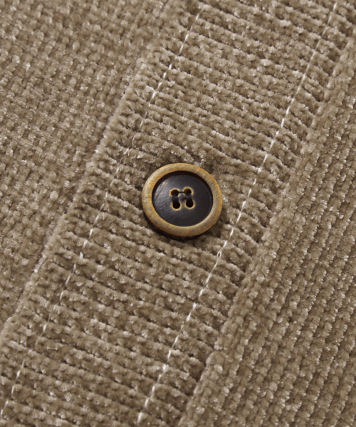 Leather Patchwork Velvet Cardigan Knit_Beige
