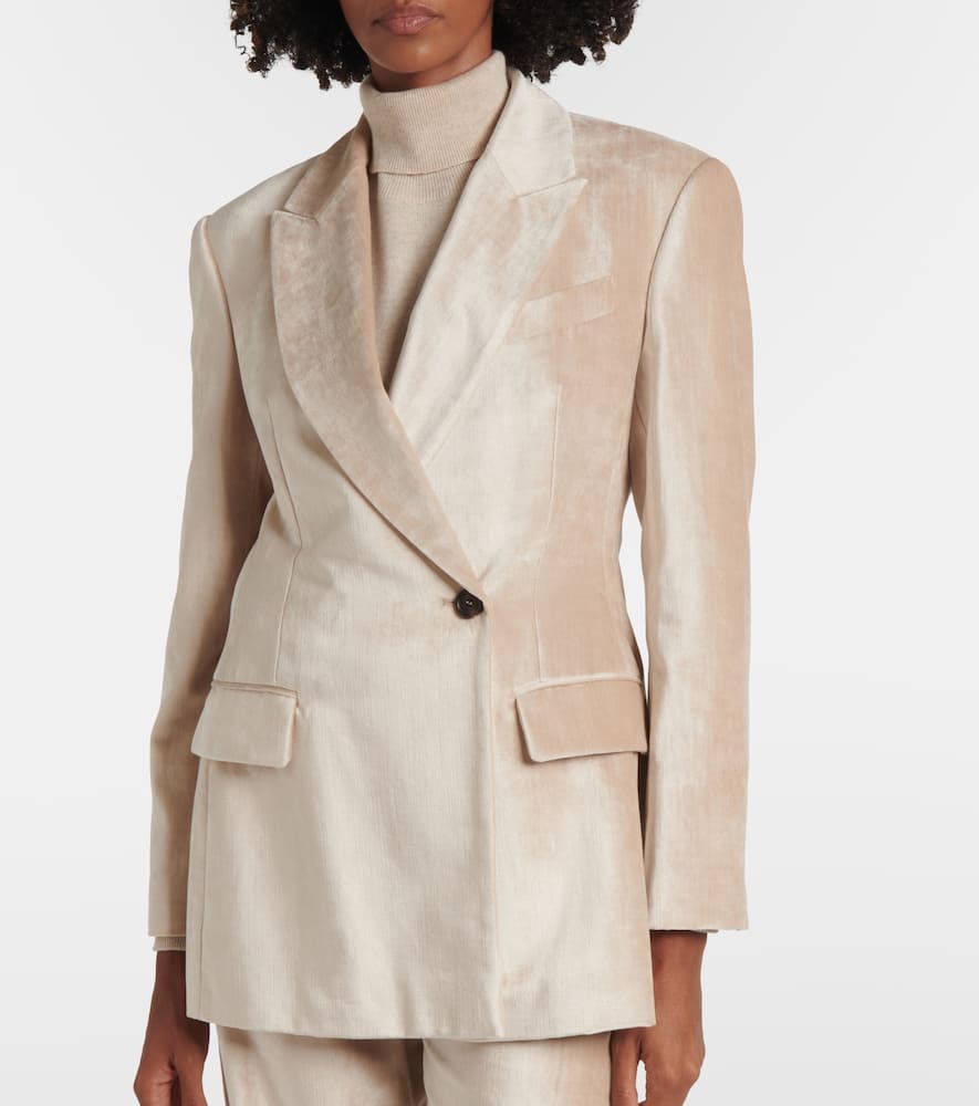 Cotton-blend velvet blazer