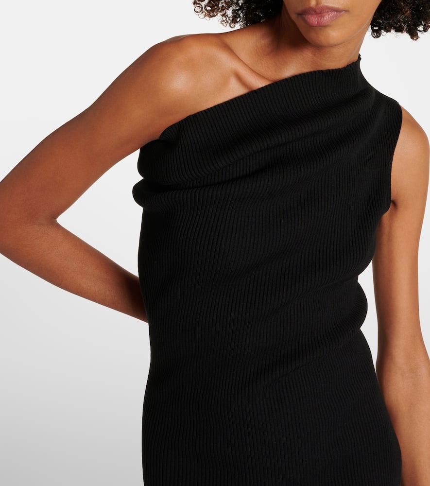 One-shoulder jersey maxi dress