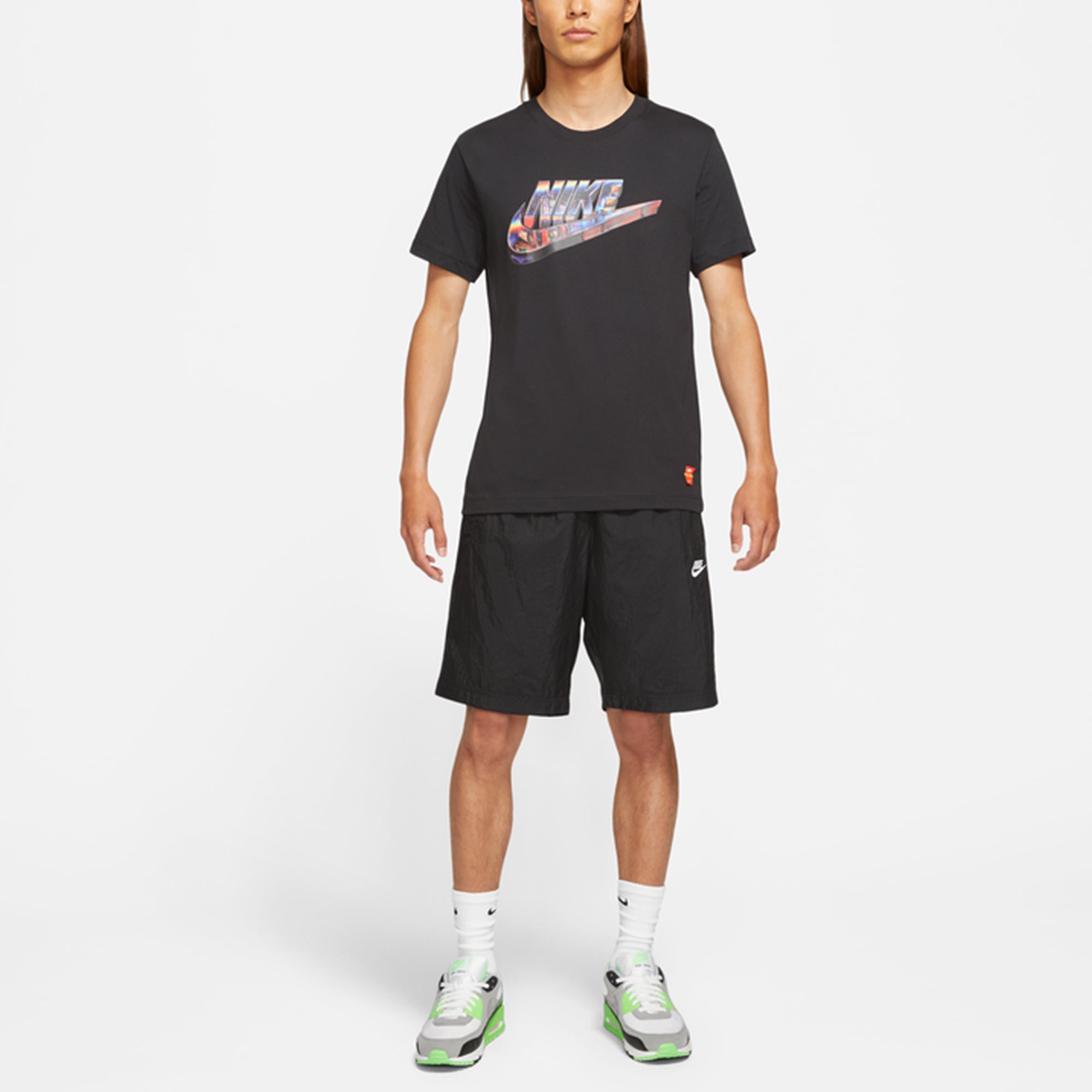 Sportswear 3D Logo Printing Sports Round Neck Short Sleeve Black