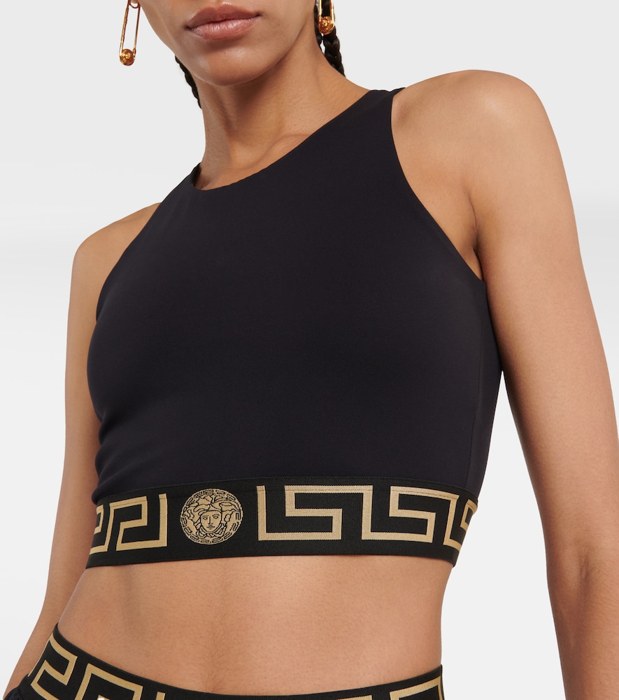 Versace Greca cutout sports bra