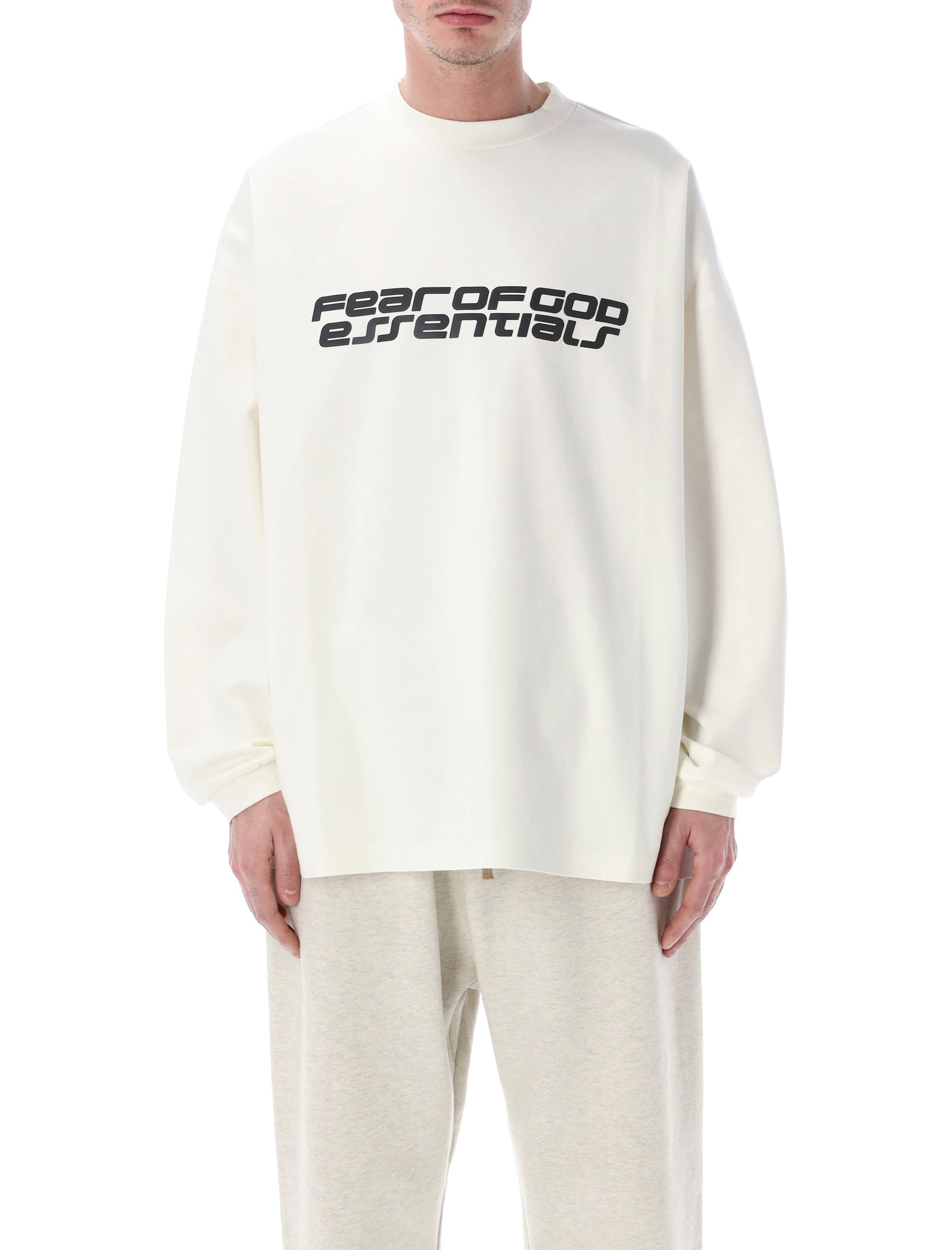 90s Oversized Long Sleeve Tee with Metallic 3M Logo & Rib-Knit Cuffs