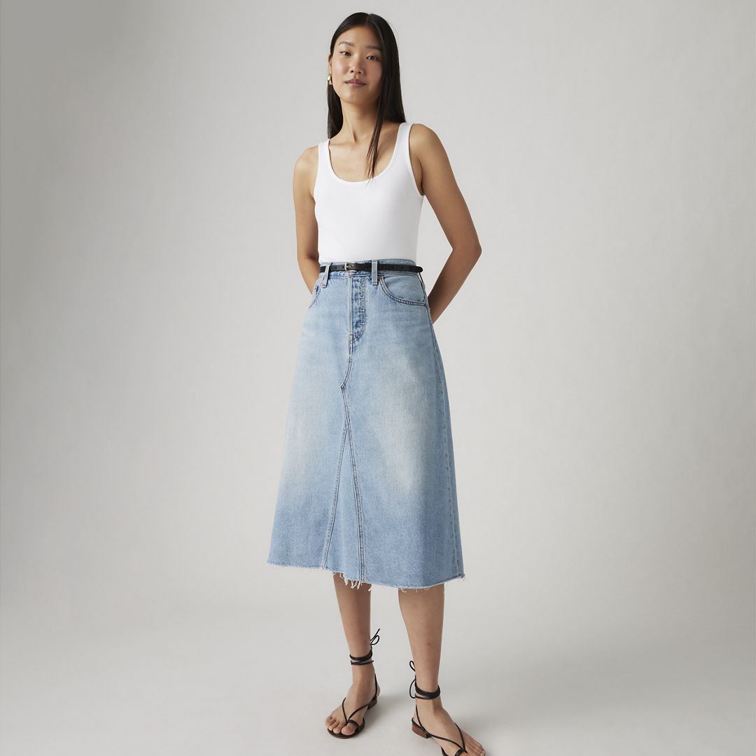 High-Rise A-Line Decon Skirt