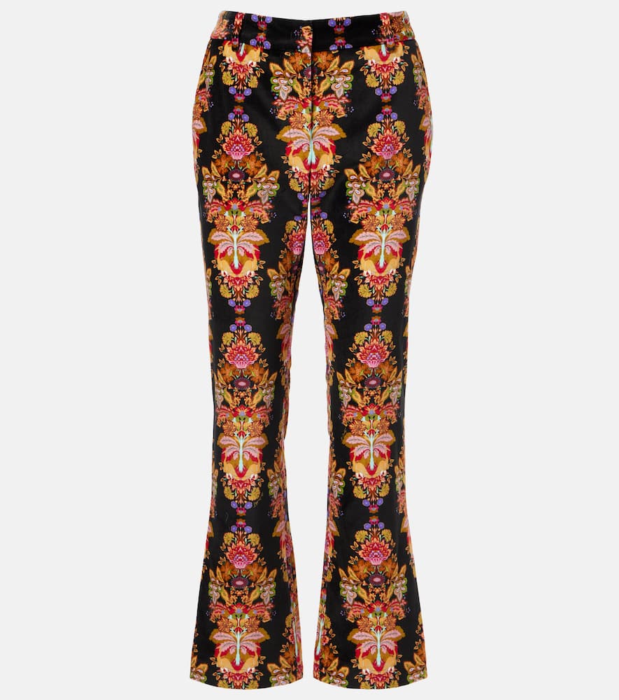 24/7 printed cropped cotton flared pants