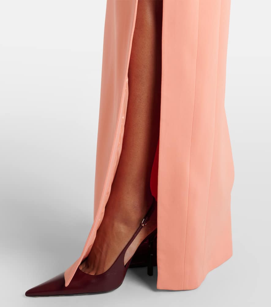 Floral-appliqué gown