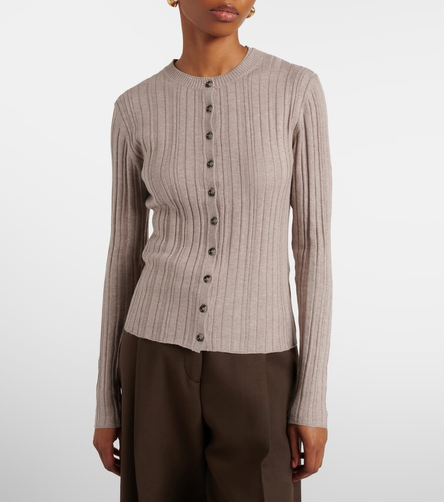 Cotton, silk, and cashmere cardigan